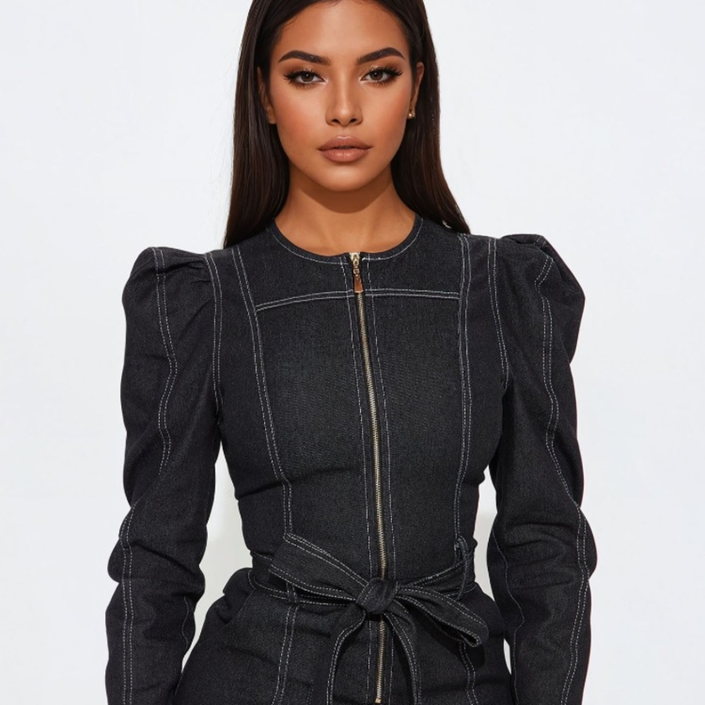 NWT So cute Black Jean Romper